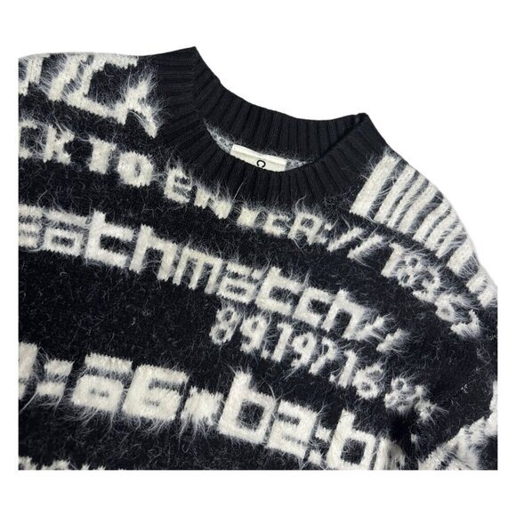 COLLUSION Faux Mohair Black Streetwear Boxy Designer Sweater Mens Medium - Picture 5 of 5